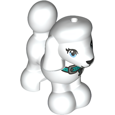 Собака Lego 11575pb04 Dog, Friends, Poodle with Bright Light Blue Eyes, Black Nose and Mouth U